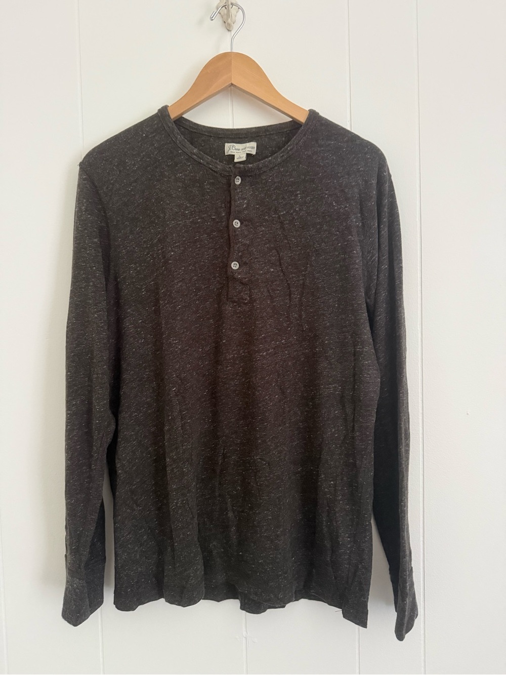 J. Crew Charcoal Heather Long-Sleeve Henley